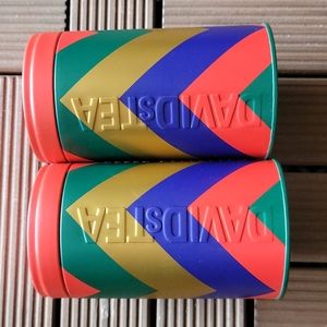 NEW DAVID'S 2 TEA HOLIDAY CHEVRON EMPTY Printed TIN Collectable